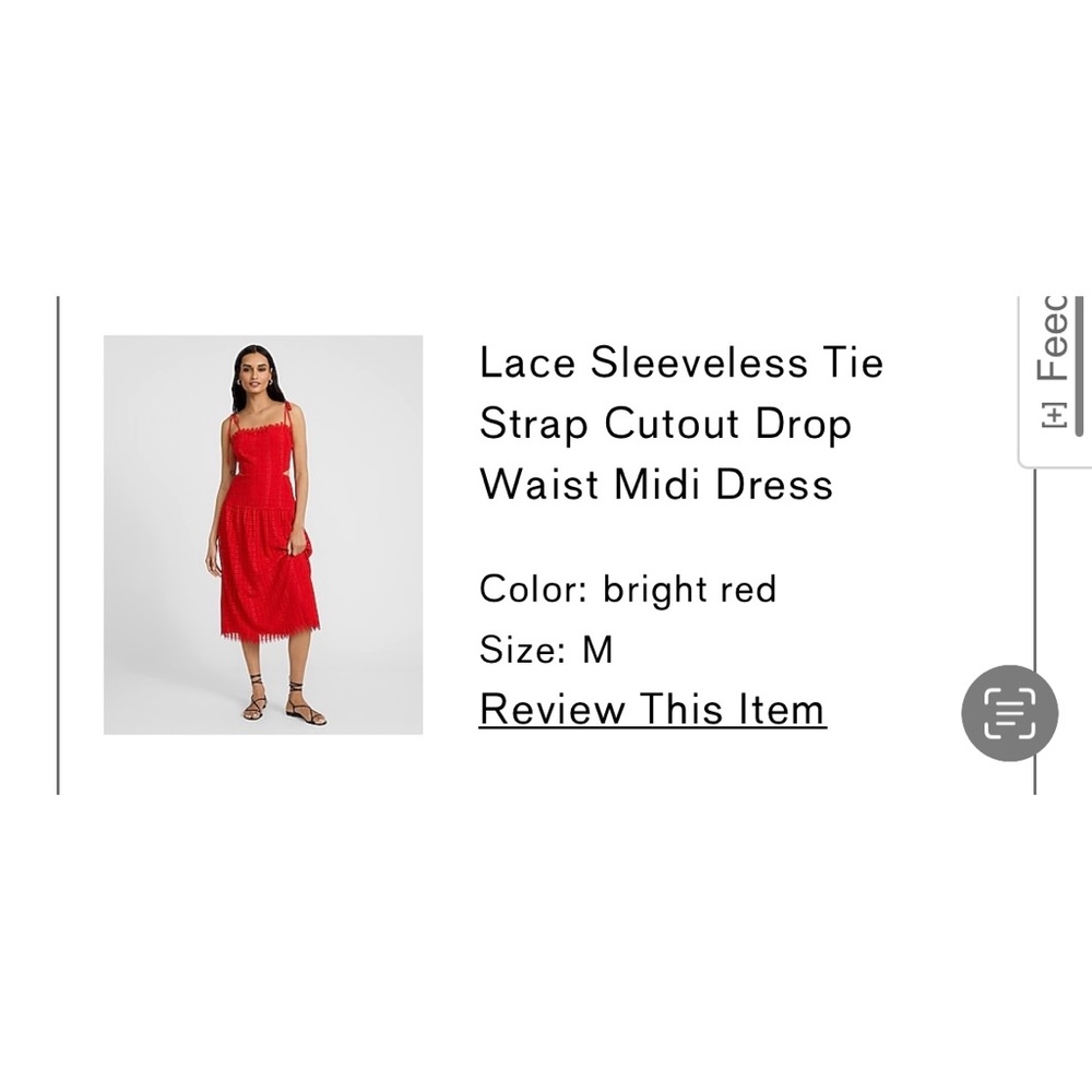 Express Red Tie Front Cut Out Midi Dress